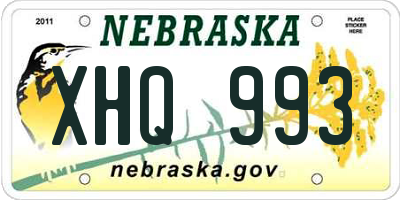 NE license plate XHQ993