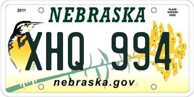 NE license plate XHQ994