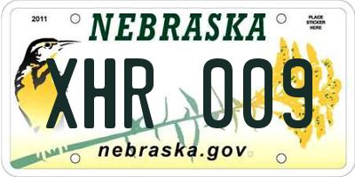 NE license plate XHR009