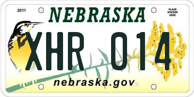 NE license plate XHR014