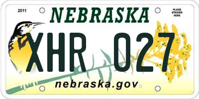 NE license plate XHR027