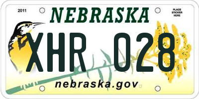 NE license plate XHR028