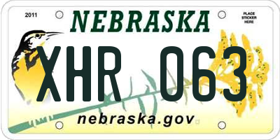 NE license plate XHR063