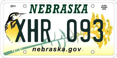 NE license plate XHR093