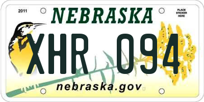 NE license plate XHR094