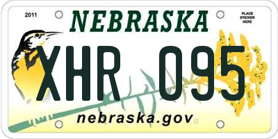 NE license plate XHR095