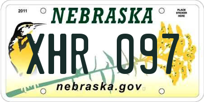 NE license plate XHR097