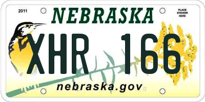 NE license plate XHR166