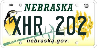 NE license plate XHR202