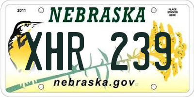 NE license plate XHR239