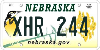 NE license plate XHR244