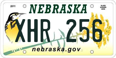 NE license plate XHR256