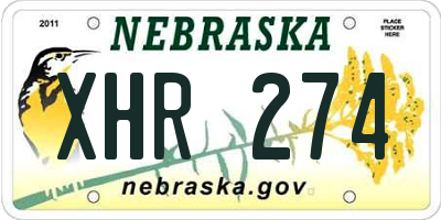 NE license plate XHR274