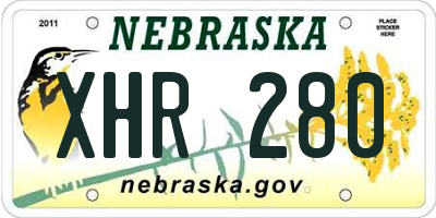 NE license plate XHR280