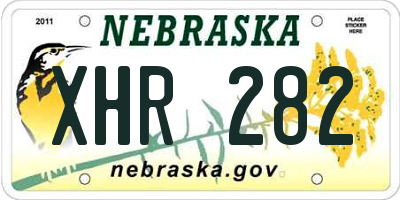 NE license plate XHR282