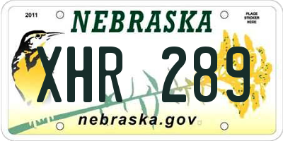 NE license plate XHR289
