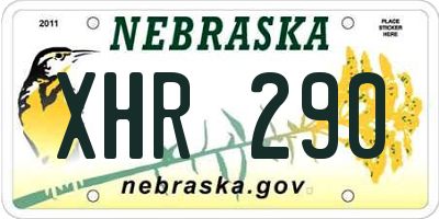 NE license plate XHR290