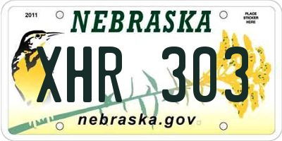 NE license plate XHR303