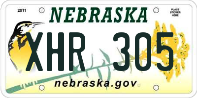 NE license plate XHR305