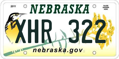 NE license plate XHR322