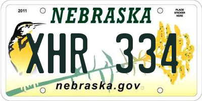 NE license plate XHR334