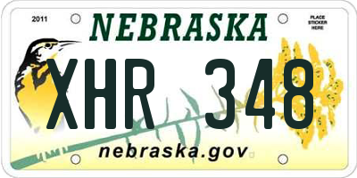 NE license plate XHR348