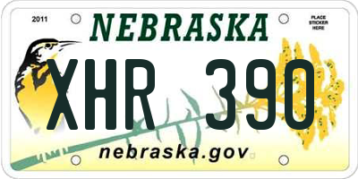 NE license plate XHR390