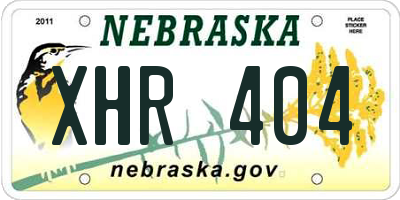 NE license plate XHR404