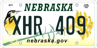 NE license plate XHR409