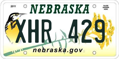 NE license plate XHR429