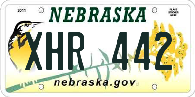 NE license plate XHR442