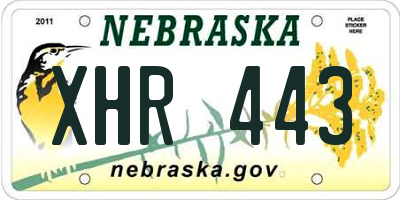NE license plate XHR443