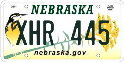 NE license plate XHR445