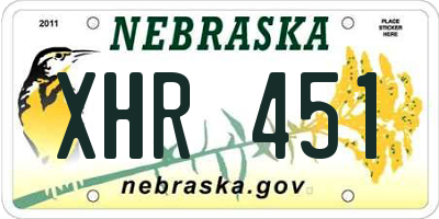 NE license plate XHR451