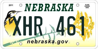 NE license plate XHR461