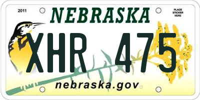 NE license plate XHR475