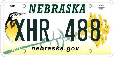 NE license plate XHR488
