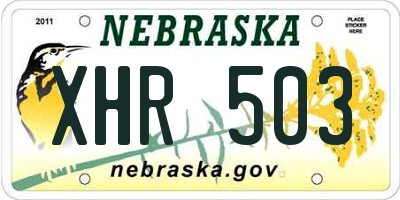 NE license plate XHR503