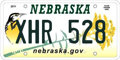 NE license plate XHR528