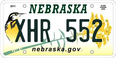 NE license plate XHR552
