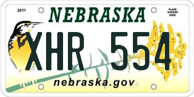 NE license plate XHR554
