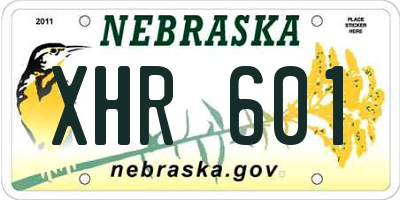 NE license plate XHR601