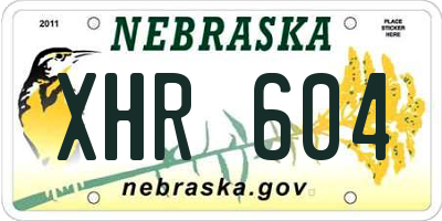 NE license plate XHR604