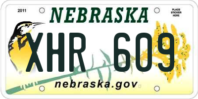 NE license plate XHR609