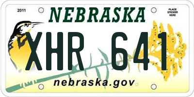 NE license plate XHR641