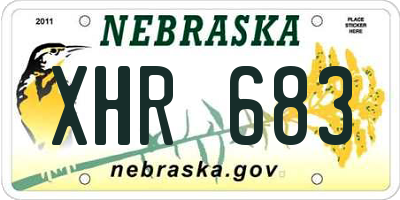 NE license plate XHR683
