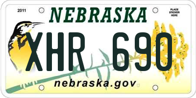 NE license plate XHR690