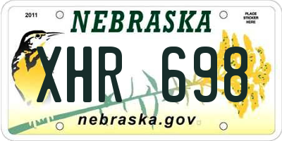 NE license plate XHR698