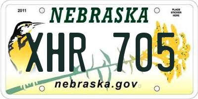 NE license plate XHR705
