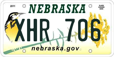NE license plate XHR706